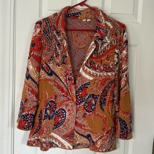MOTH by Anthropologie Intarsia Blazer Cardigan Sweater